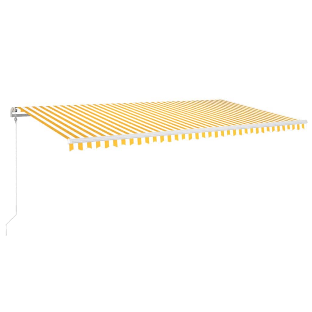 Vidaxl Luifel automatico con LED e sensore del vento 600x300 cm giallo e bianco