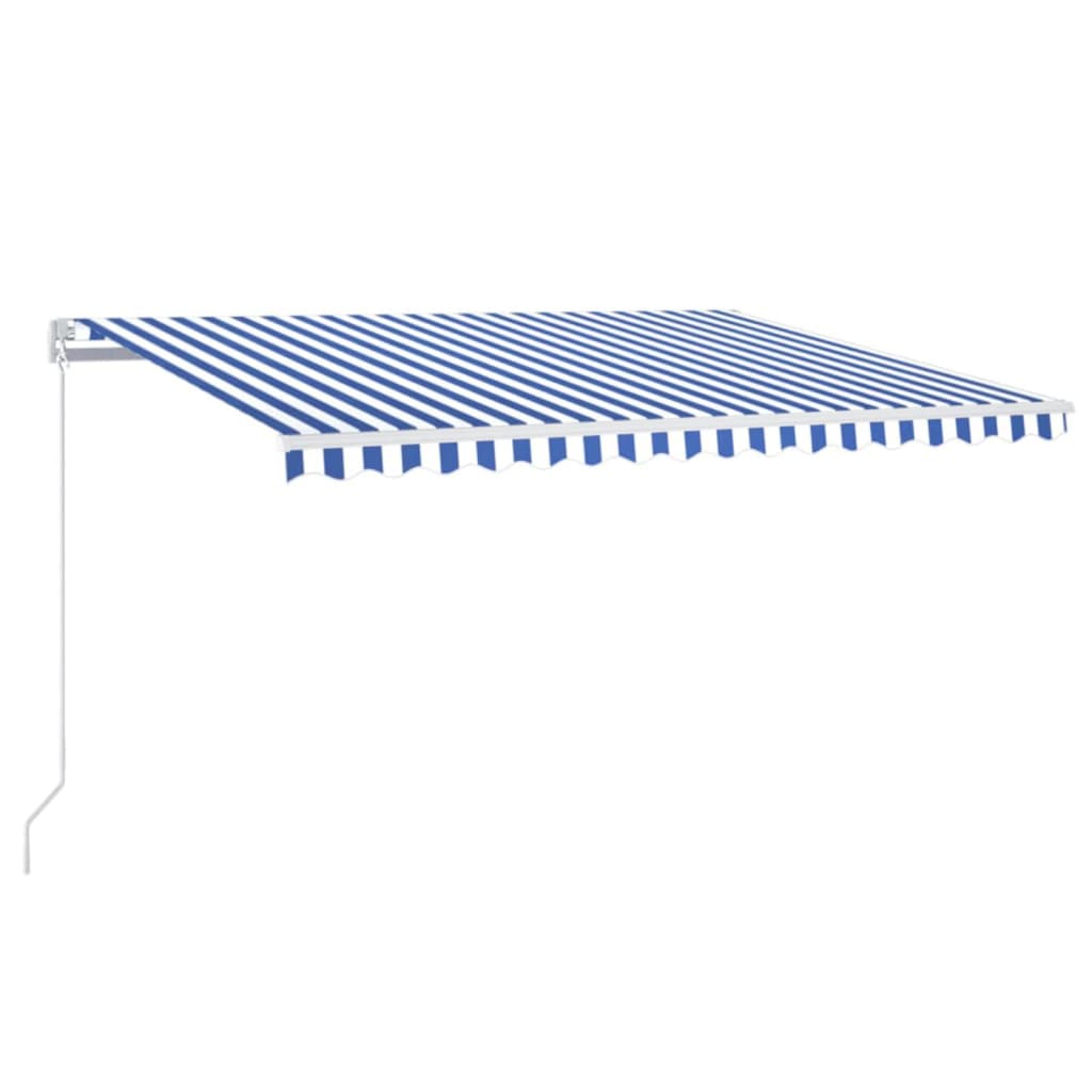 Vidaxl Luifel estende manualmente 400x350 cm blu e bianco