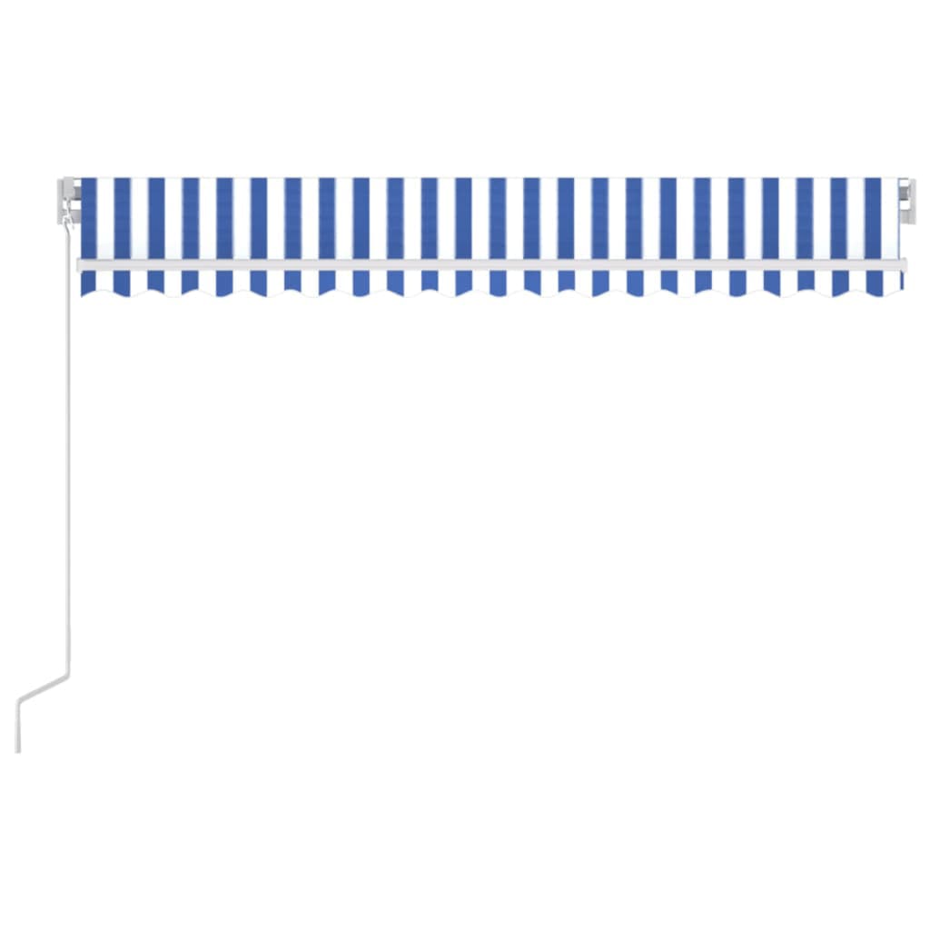 Vidaxl Luifel estende manualmente 400x350 cm blu e bianco