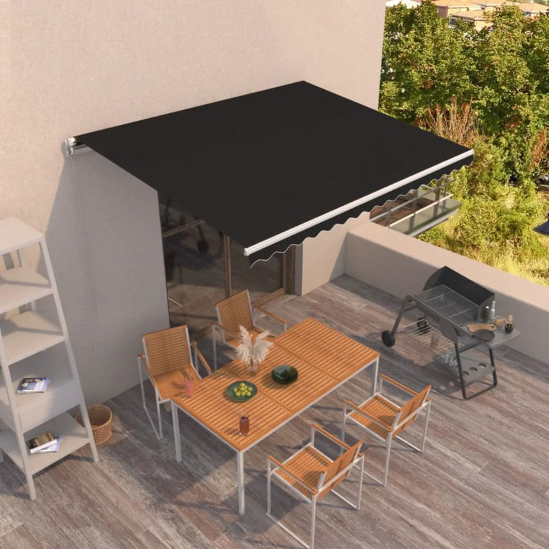 Vidaxl Luifel estende manualmente 400x350 cm antracite