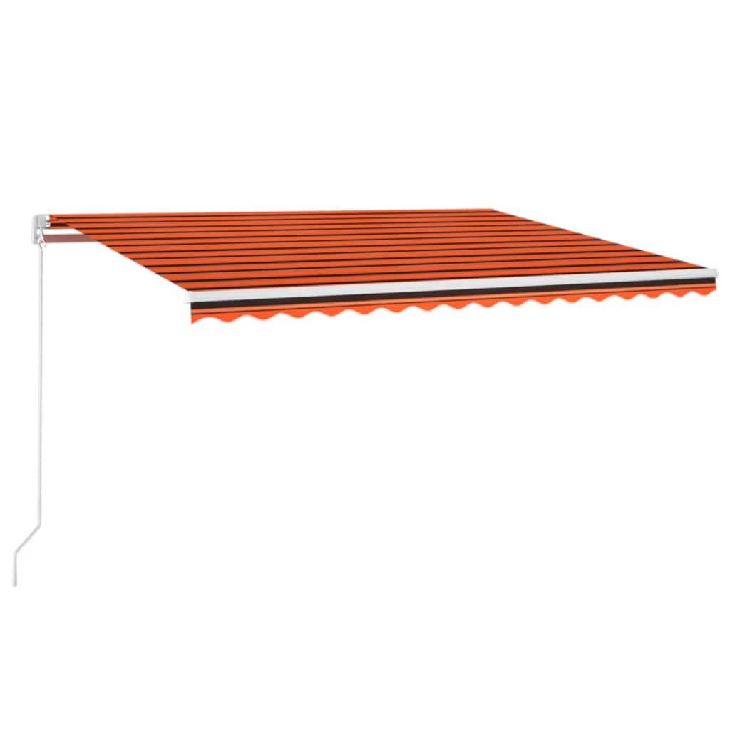 Vidaxl Luifel estende manualmente 400x350 cm arancione e marrone