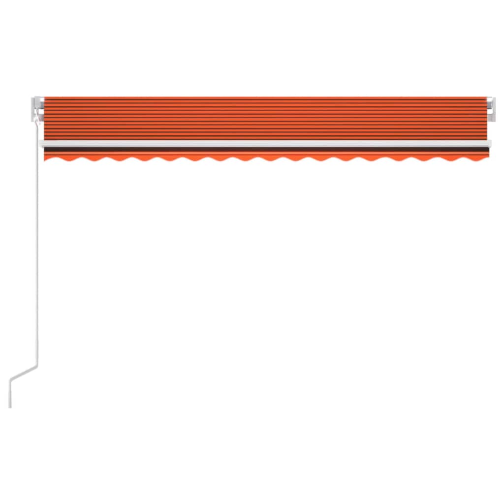 Vidaxl Luifel se puede extender manualmente con LED 400x350 cm de naranja y marrón