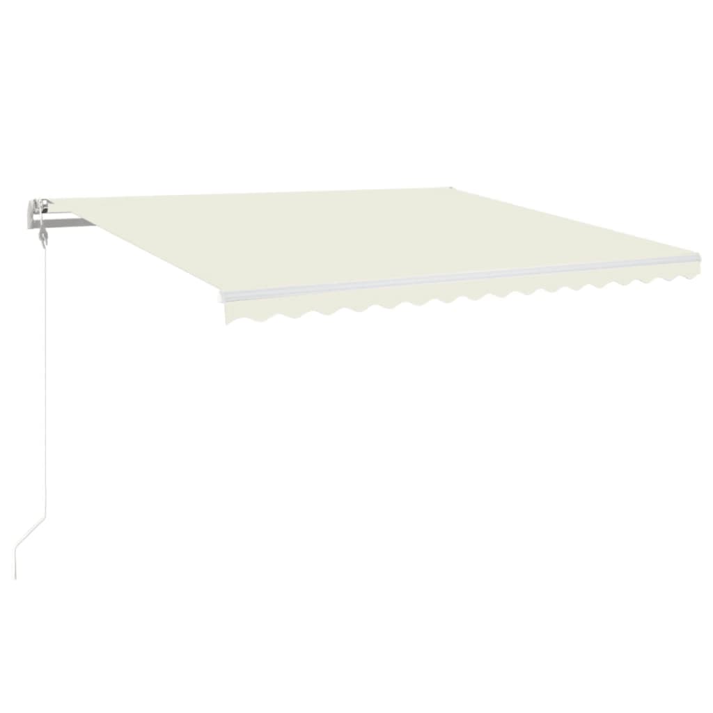 VidaXL Luifel automatisch met LED en windsensor 400x350 cm crèmekleur