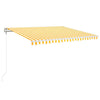 Vidaxl Luifel automatico con LED e sensore del vento 400x350 cm giallo e bianco