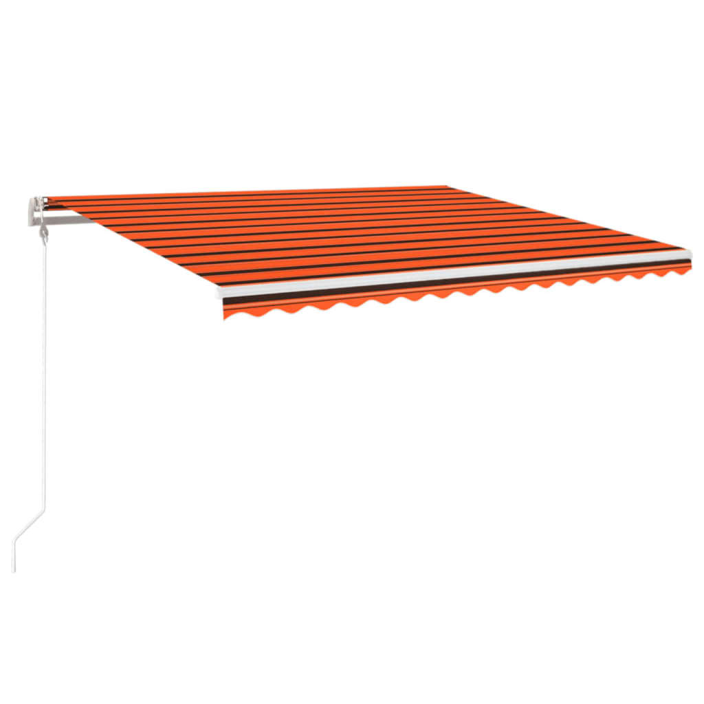 Vidaxl Luifel automático con sensor de viento LED 400x350 cm de color naranja