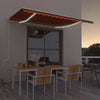 Vidaxl Luifel automático con sensor de viento LED 400x350 cm de color naranja