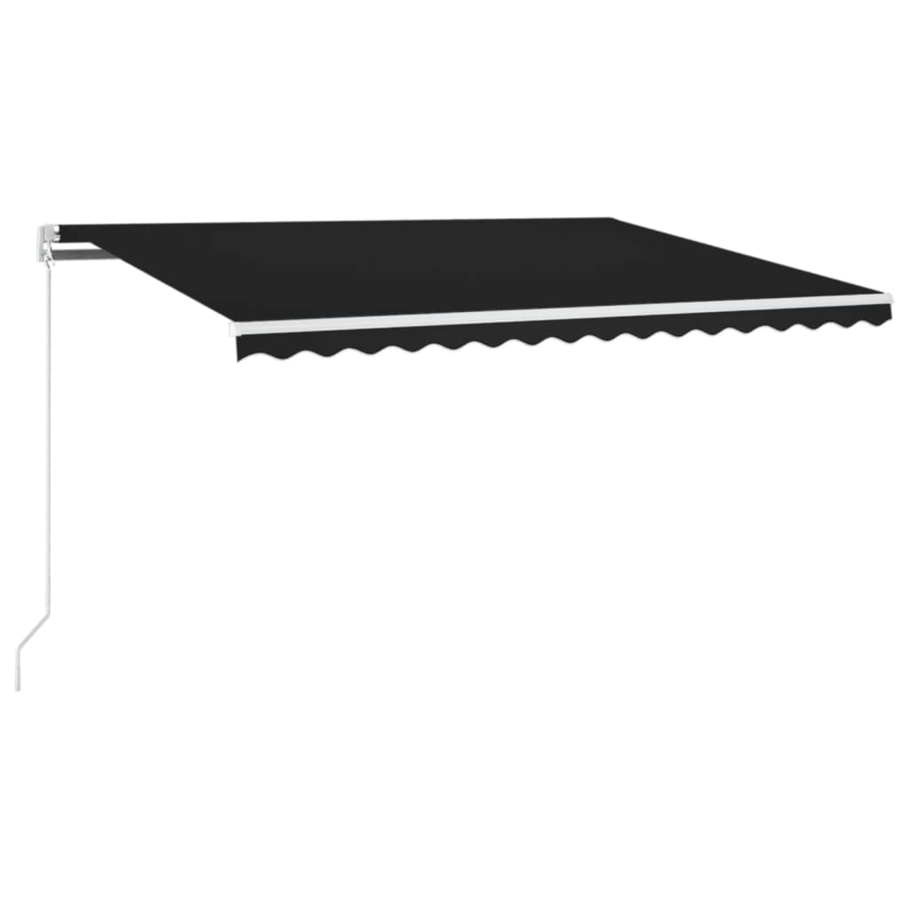 Vidaxl Luifel se puede extender manualmente con color antracita LED 450x350 cm