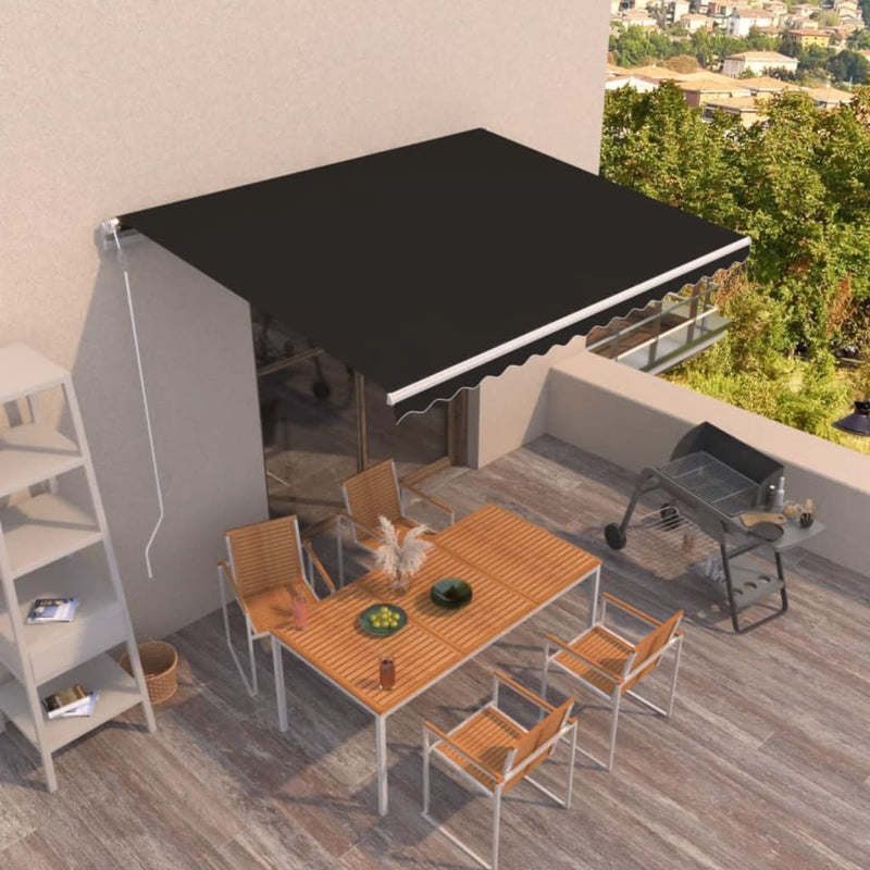 Vidaxl Luifel estende automaticamente 450x350 cm antracite