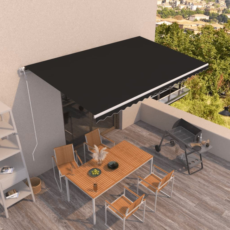 Vidaxl Luifel estende automaticamente 500x350 cm antracite