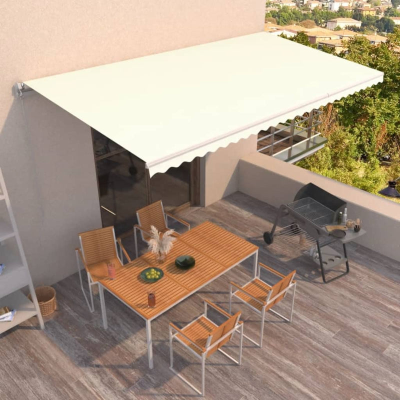 Vidaxl Luifel estende manualmente la crema da 600x350 cm