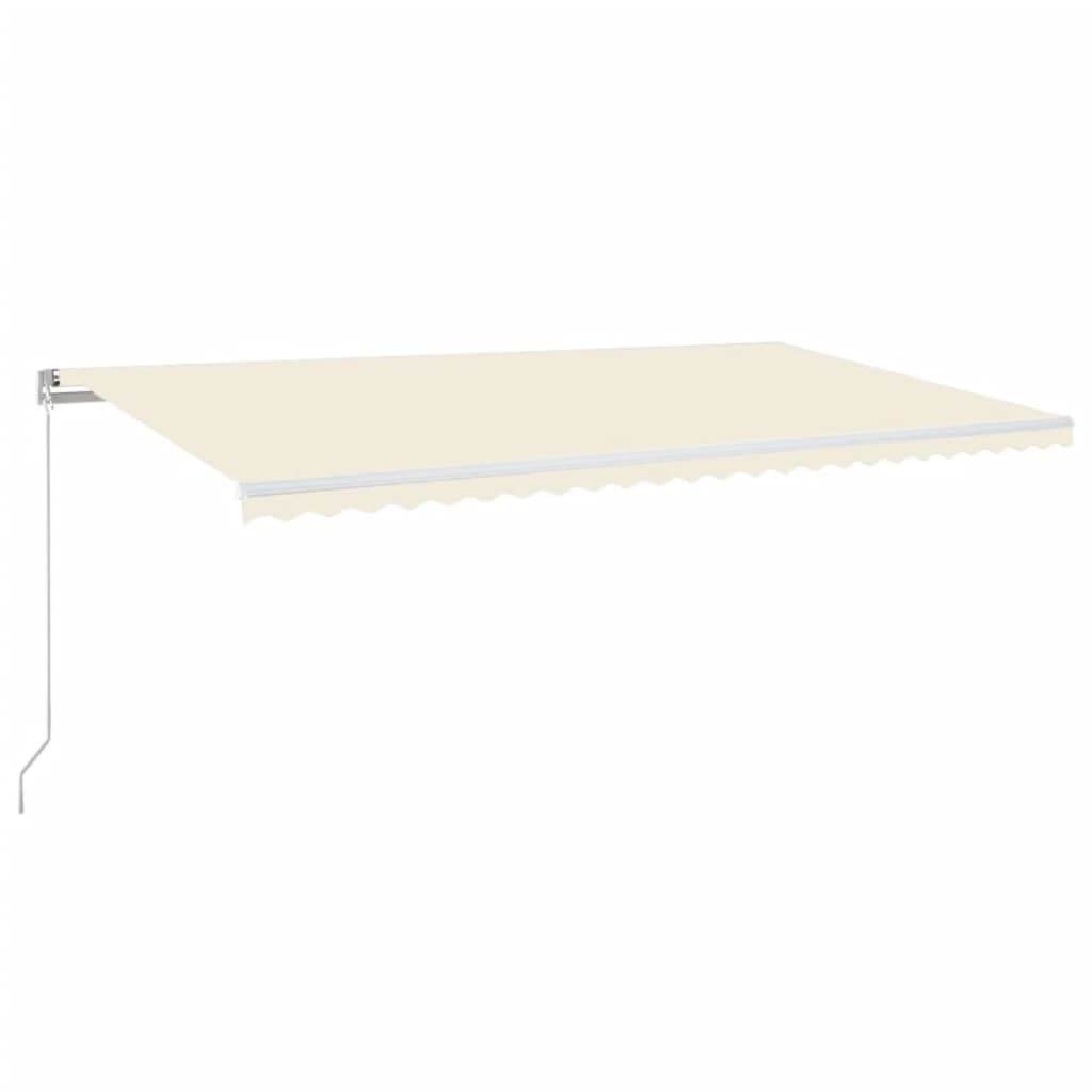 Vidaxl Luifel estendibile manualmente con crema LED 600x350 cm