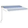 VidaXL Luifel automatisch met LED en windsensor 300x250 cm blauw wit