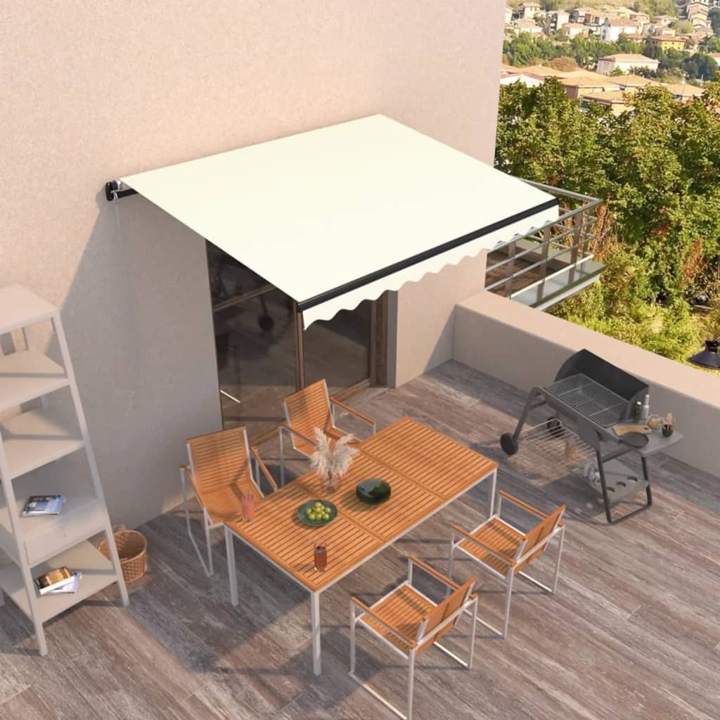 Vidaxl Luifel extiende manualmente 350x250 cm de crema