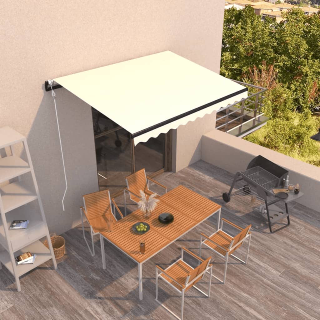 Toldo vidaxx extensible automáticamente 350x250 cm color crema