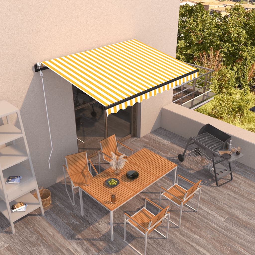 Tenda Vidaxx estensibile automaticamente 350x250 cm gialla e bianca