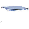 VidaXL Luifel automatisch met LED en windsensor 450x300 cm blauw wit