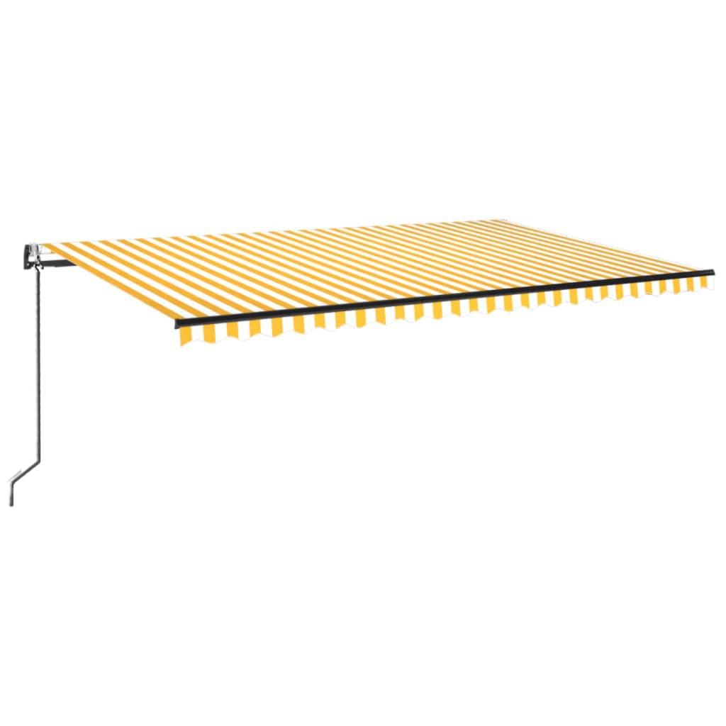 Vidaxl Luifel automático con sensor LED y viento de 500x300 cm amarillo y blanco