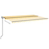 Vidaxl Luifel automático con sensor LED y viento de 500x300 cm amarillo y blanco
