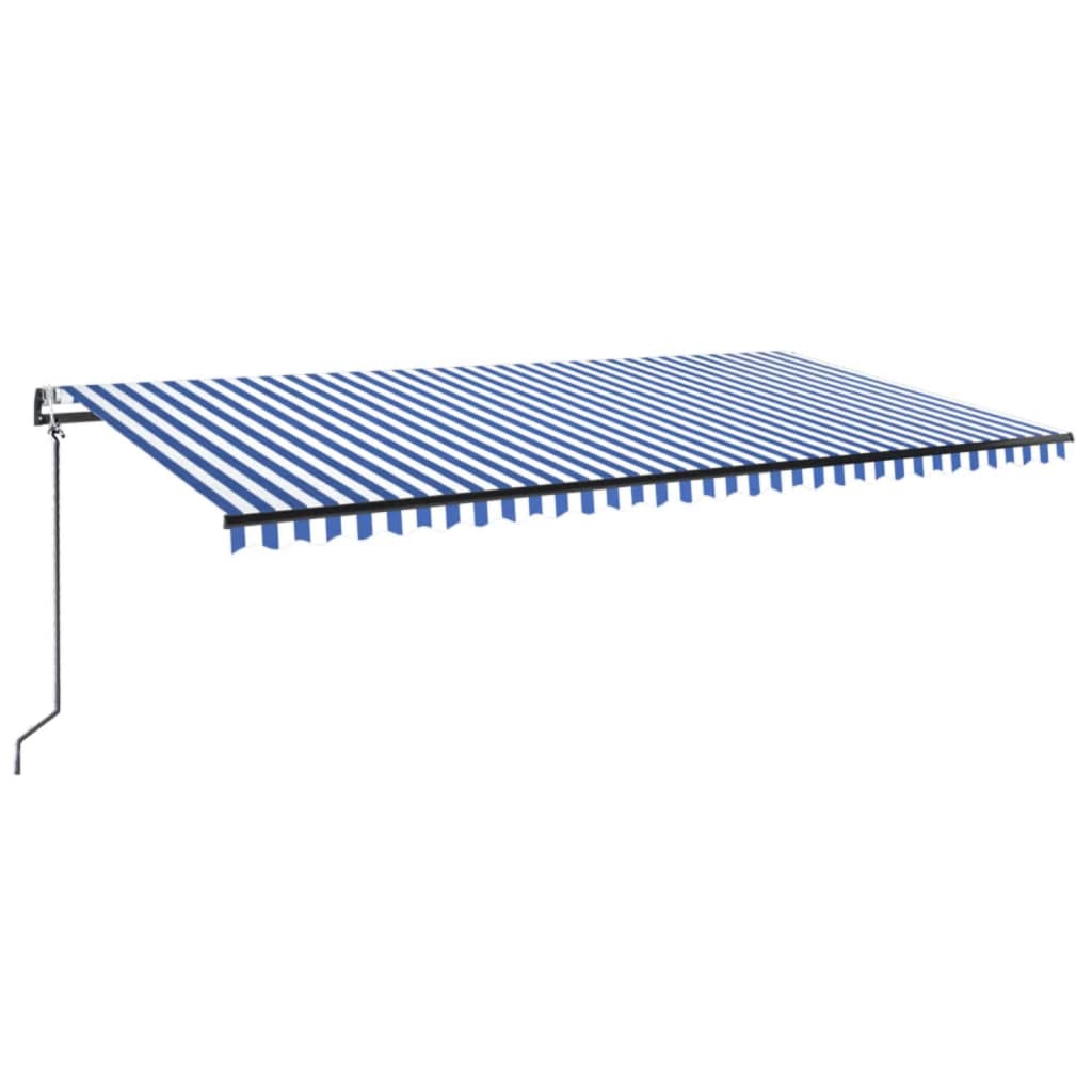 VidaXL Luifel automatisch met LED en windsensor 600x300 cm blauw wit