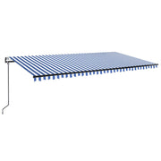 VidaXL Luifel automatisch met LED en windsensor 600x300 cm blauw wit - afbeelding 2