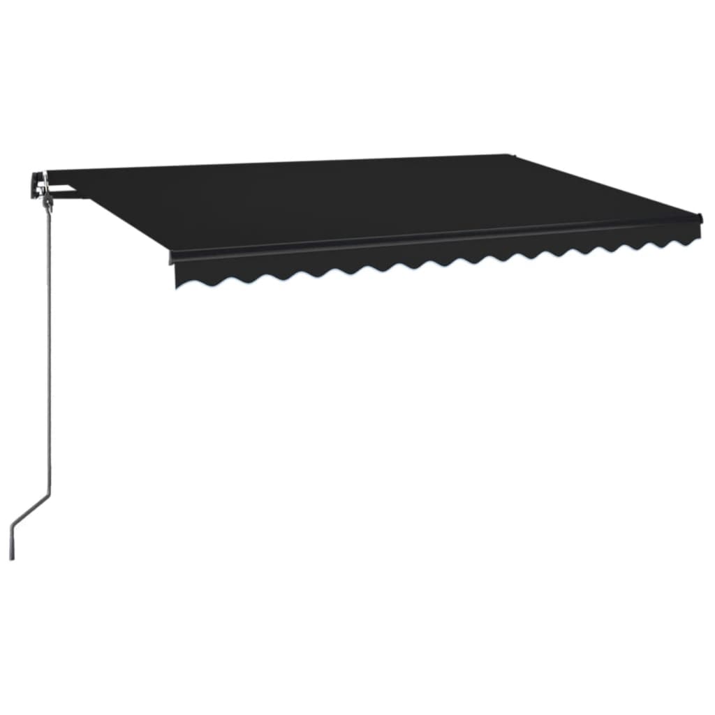 Vidaxl Luifel se puede extender manualmente con color antracita LED 400x350 cm