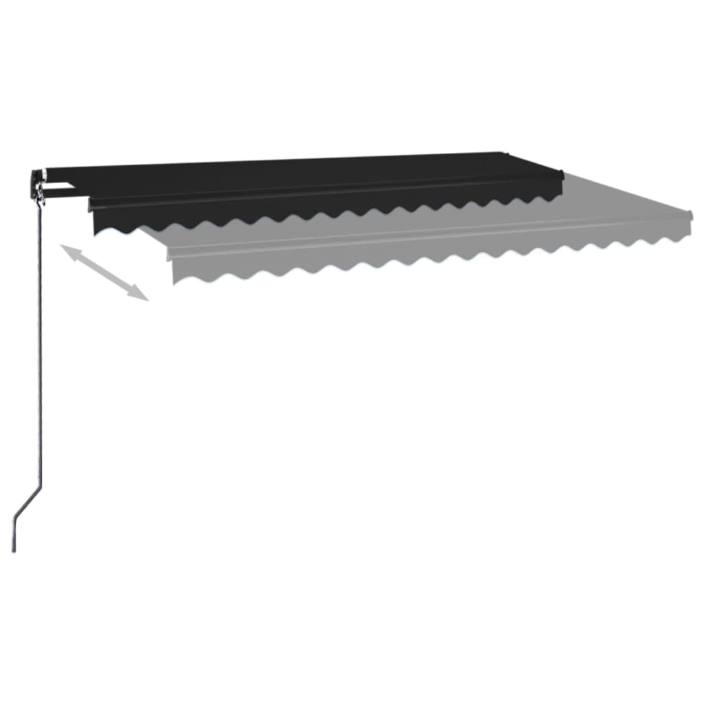 Vidaxl Luifel se puede extender manualmente con color antracita LED 400x350 cm