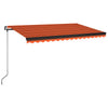 Vidaxl Luifel estendibile manualmente con arancione 400x350 cm a LED e marrone