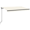 Vidaxl Luifel Automático con Color de crema LED y Sensor de viento de 400x350 cm