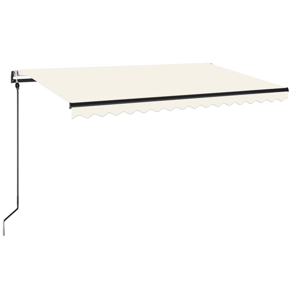 Vidaxl Luifel Automático con Color de crema LED y Sensor de viento de 400x350 cm
