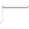 Vidaxl Luifel Automático con Color de crema LED y Sensor de viento de 400x350 cm