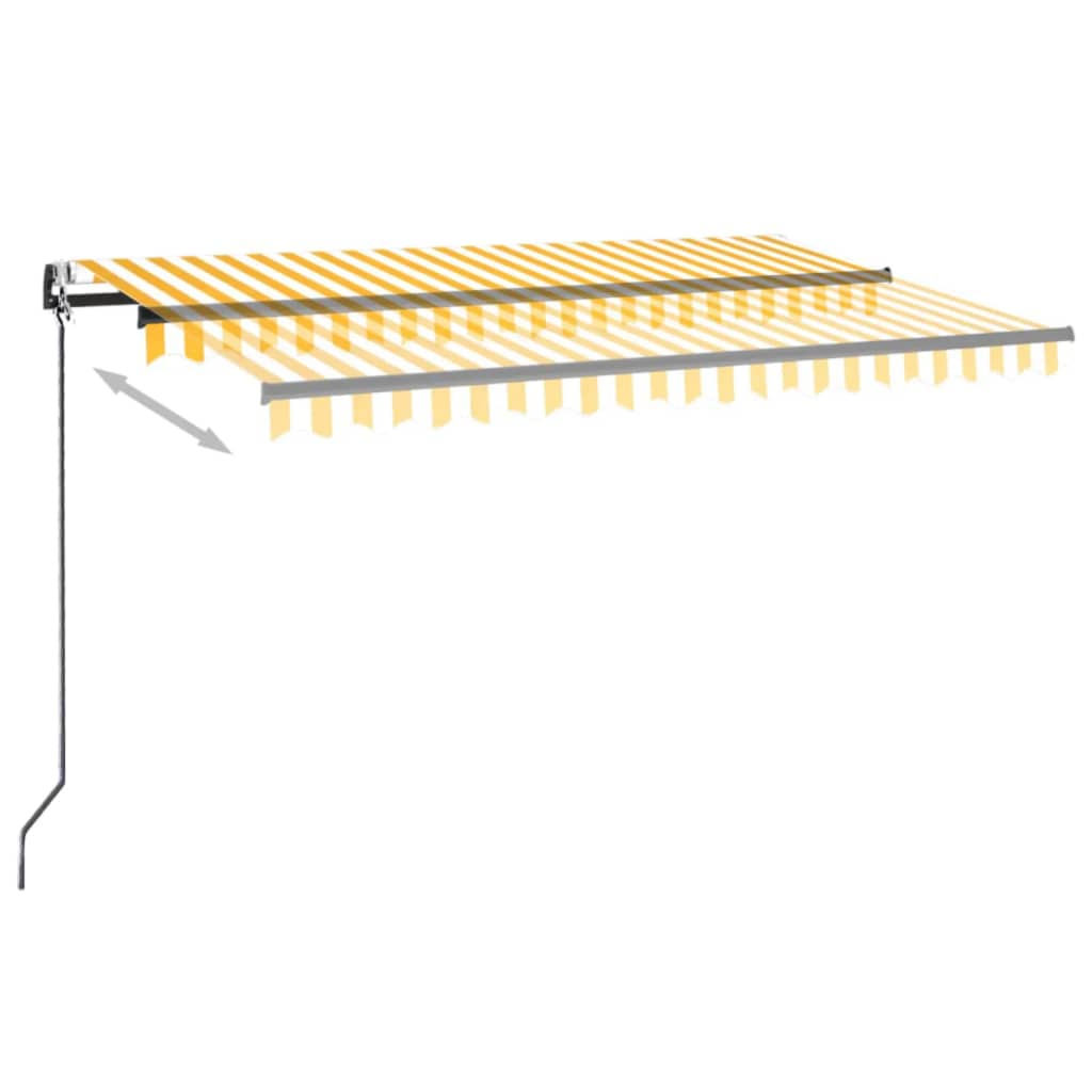 Vidaxl Luifel automatico con LED e sensore del vento 400x350 cm giallo e bianco