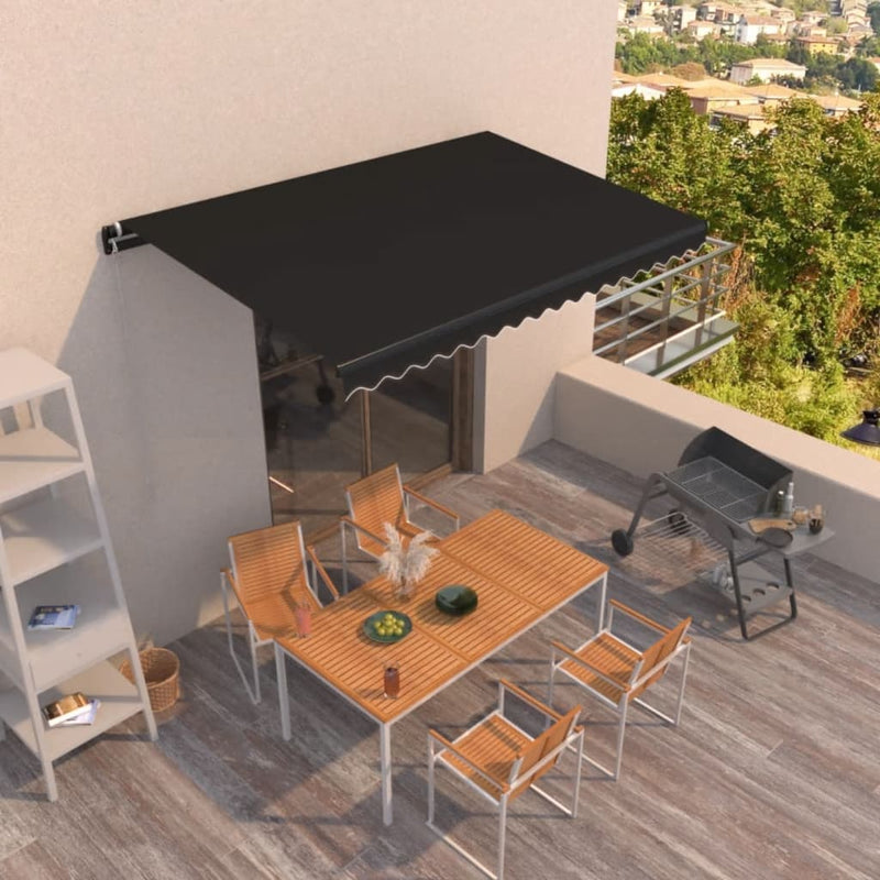 Vidaxl Luifel estende manualmente 450x350 cm antracite