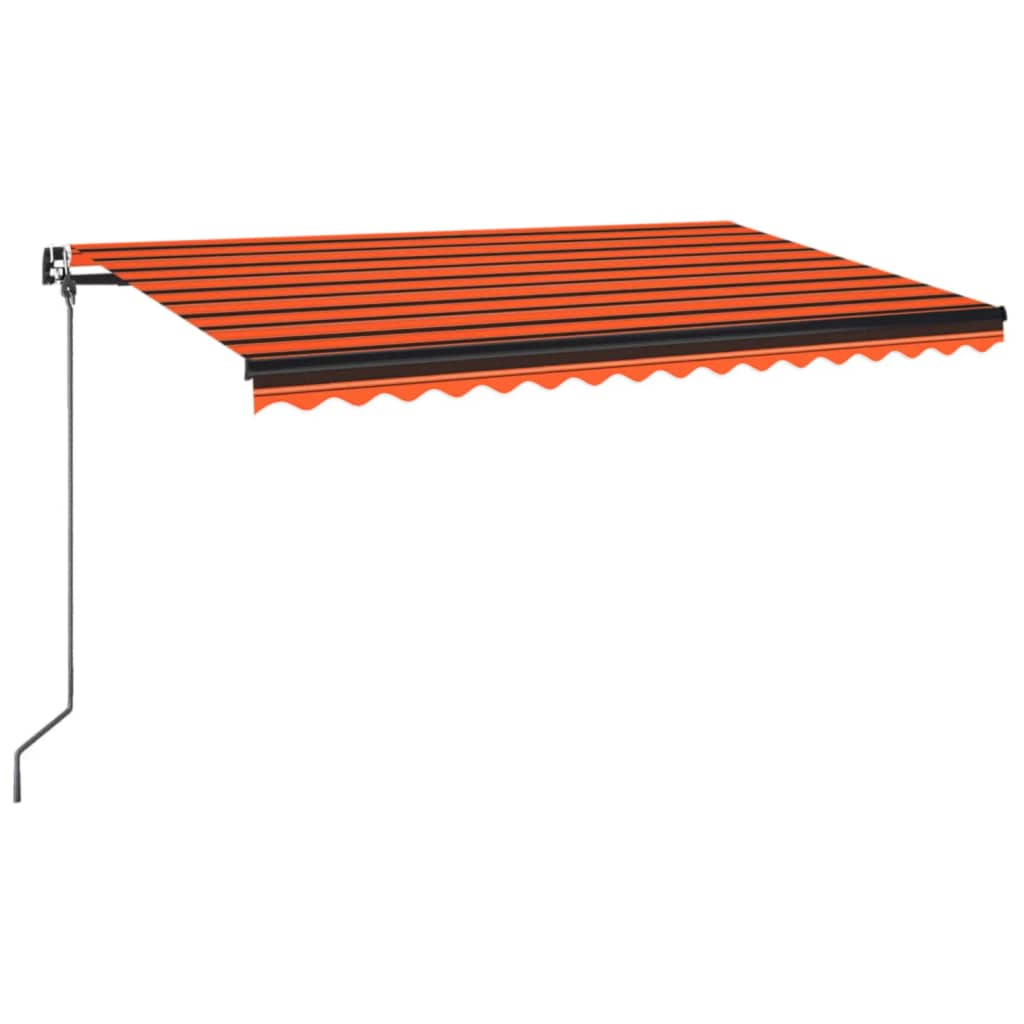 Vidaxl Luifel estende manualmente 450x350 cm arancione e marrone