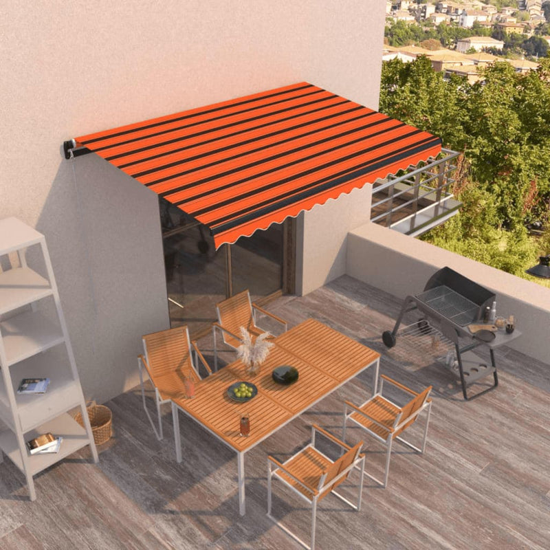 Vidaxl Luifel estende manualmente 450x350 cm arancione e marrone