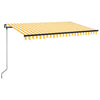 Vidaxl Luifel estendibile manualmente con LED 450x350 cm giallo e bianco