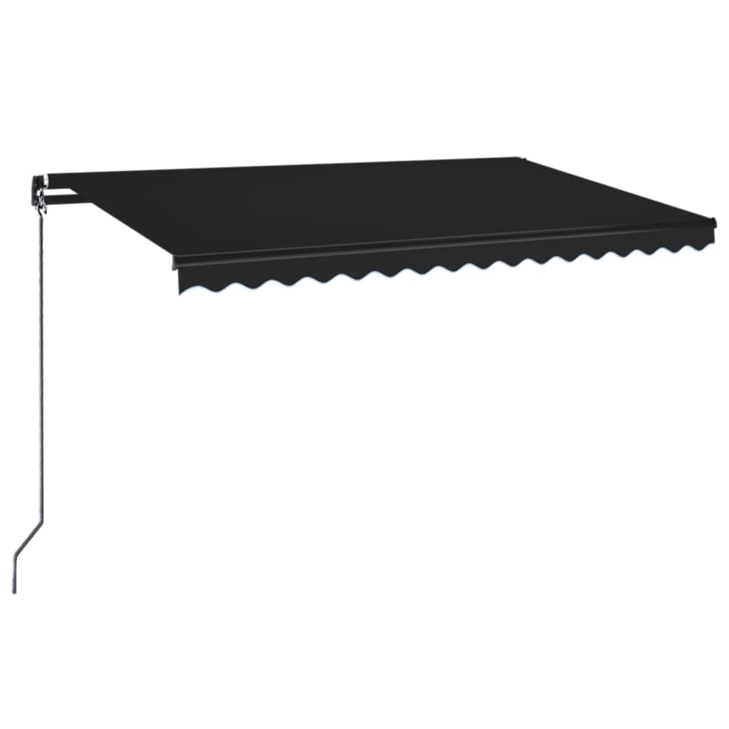 Vidaxl Luifel se puede extender manualmente con color antracita LED 450x350 cm