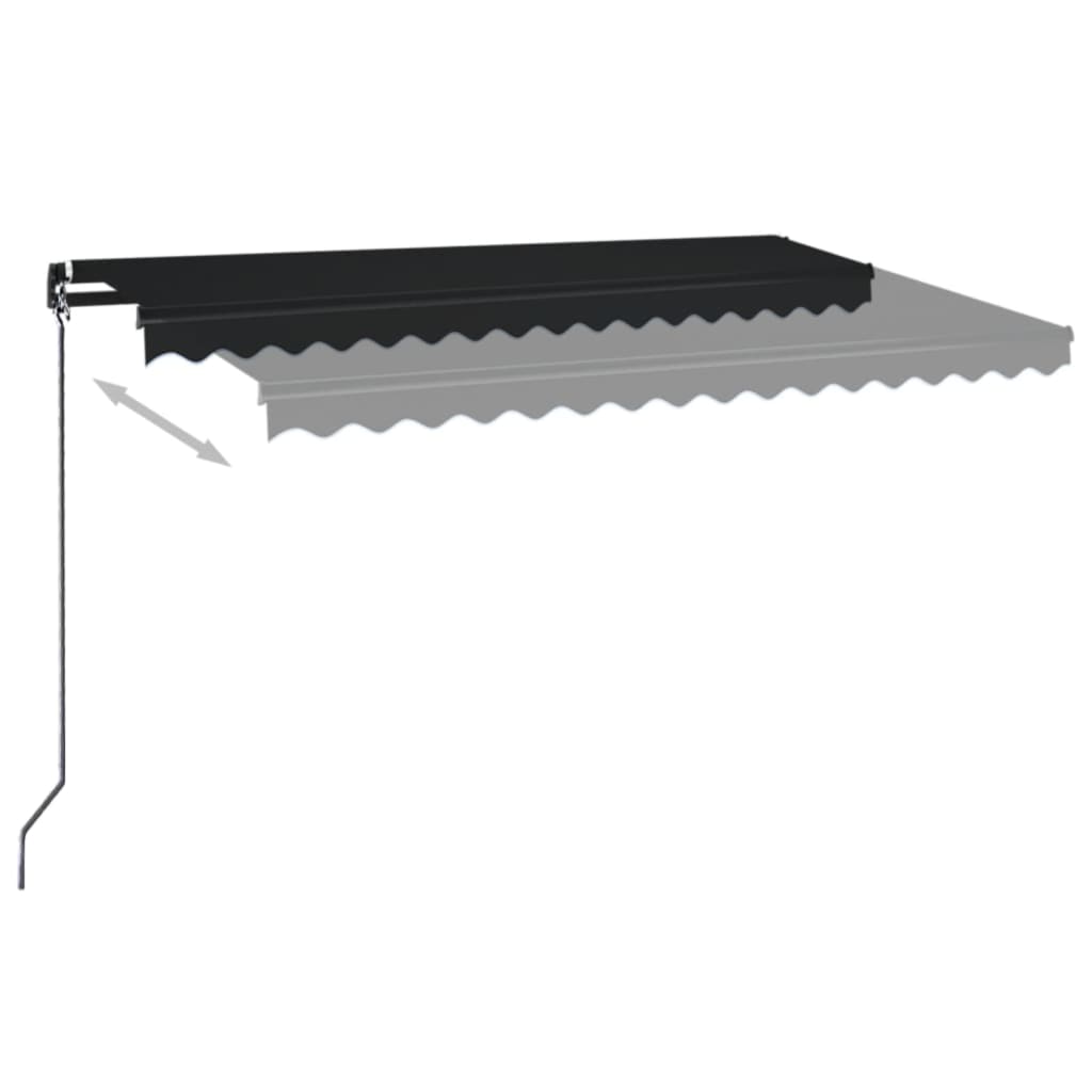 Vidaxl Luifel se puede extender manualmente con color antracita LED 450x350 cm