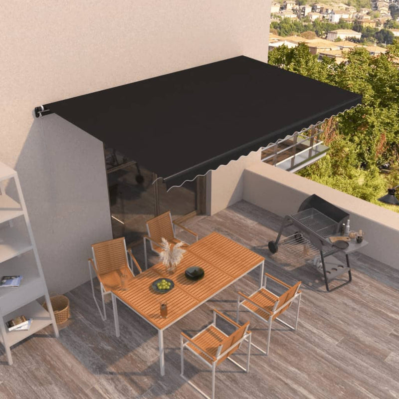 Vidaxl Luifel estende manualmente 500x350 cm antracite