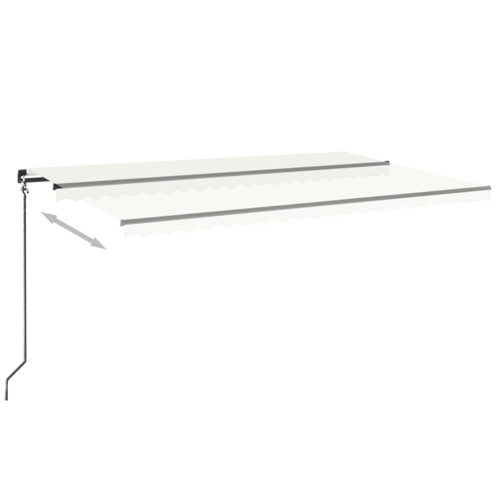 Vidaxl Luifel estendibile manualmente con crema LED 500x350 cm