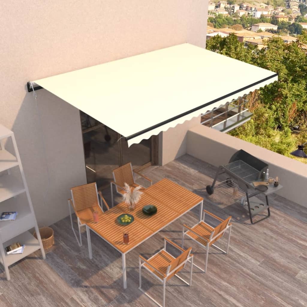 Vidaxl Luifel se extiende automáticamente 500x350 cm de crema