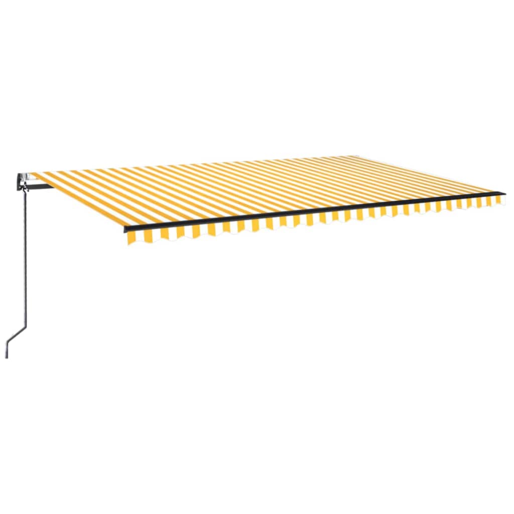 Vidaxl Luifel Automático Extendible 500x350 cm Amarillo y blanco
