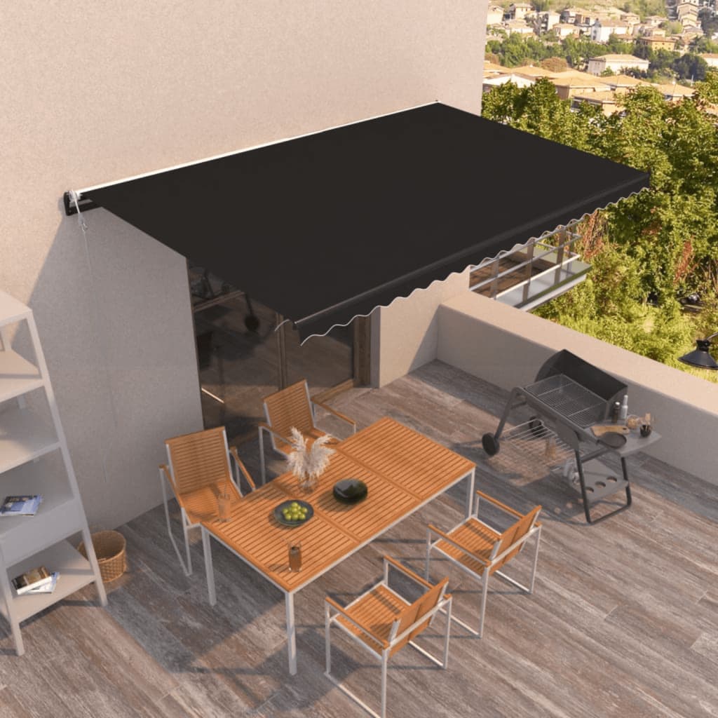 Vidaxl Luifel estende automaticamente 500x350 cm antracite