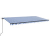 Vidaxl Luifel estende manualmente 600x350 cm blu e bianco