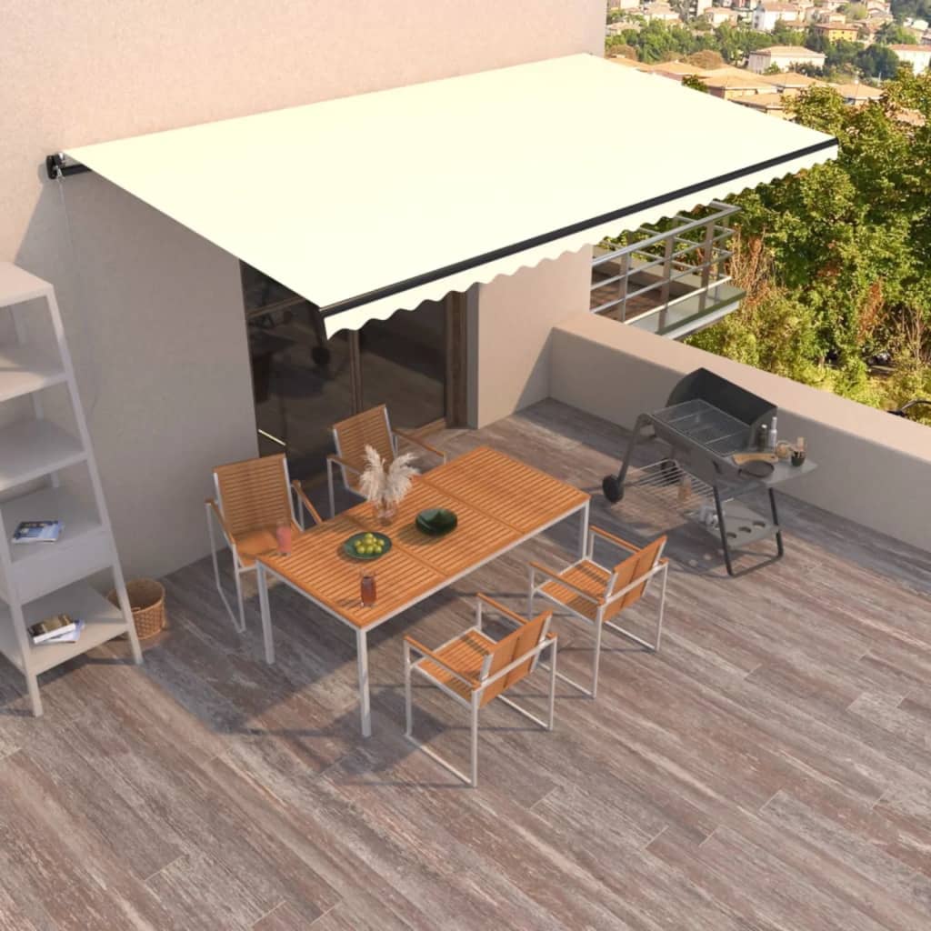 Vidaxl Luifel se extiende manualmente 600x350 cm de crema