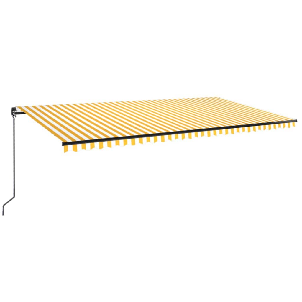 Vidaxl Luifel se extiende manualmente 600x350 cm de amarillo y blanco
