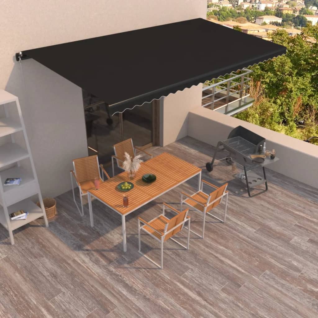 Vidaxl Luifel estende manualmente 600x350 cm antracite