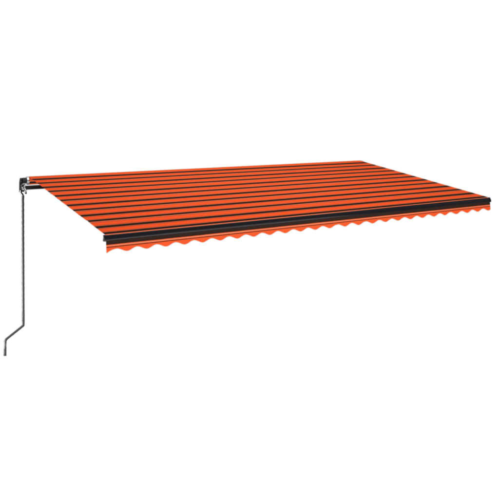 Vidaxl Luifel se extiende manualmente 600x350 cm de naranja y marrón