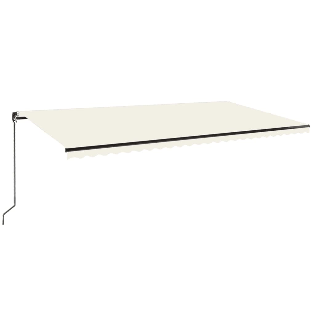 Vidaxl Luifel se puede extender manualmente con LED 600x350 CM Cream -Colored