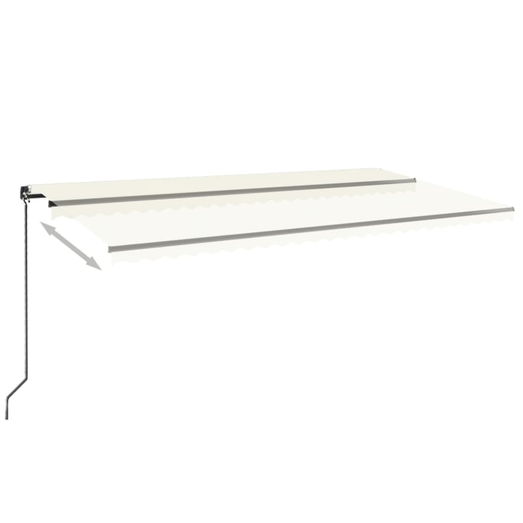 Vidaxl Luifel se puede extender manualmente con LED 600x350 CM Cream -Colored