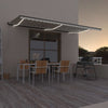 Vidaxl Luifel se puede extender manualmente con LED 600x350 CM Cream -Colored